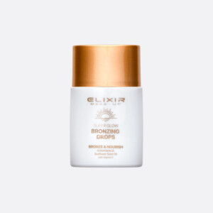 Αντηλιακό προϊόν μαυρίσματος Elixir Make Up με χρυσό καπάκι.