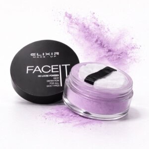 Πούδρα μακιγιάζ Elixir Face It σε ανοιχτό χρώμα, ιδανική για τέλεια επιδερμίδα.