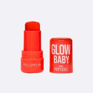 Εκρηκτικό κραγιόν Elixir Make Up Glow Baby με πεπτίδια, ενυδατική και λαμπερή εμφάνιση.
